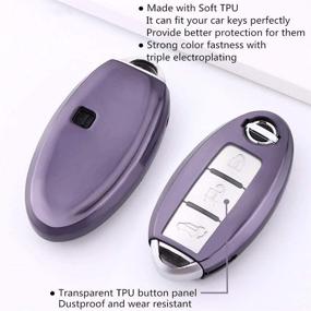 img 3 attached to TPU Key Fob Cover Sleeve Protector Shell Remote Smart Key Holder Jacket for Nissan Infiniti - TL Compatible with Key Chain - Purple