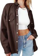 women's casual oversize button sleeve shacket - clothing, coats, jackets & vests logo