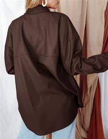 img 2 attached to Women's Casual Oversize Button Sleeve Shacket - Clothing, Coats, Jackets & Vests