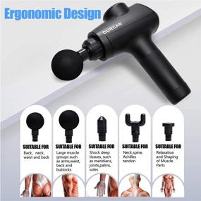 img 3 attached to 🔫 Ourcan Athlete Massage Gun - Quiet Deep Tissue Percussion Muscle Massager for Pain Relief, Body Relaxation - 6 Massage Heads, 3 Speed Levels, Extended Battery Life