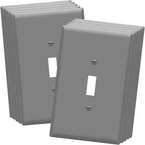 img 4 attached to ENERLITES Jumbo Toggle Switch Wall Plate, Gray, 10-Pack - Unbreakable Polycarbonate, Oversized 1-Gang Switch Cover with Gloss Finish - 8811O-GY-10PCS