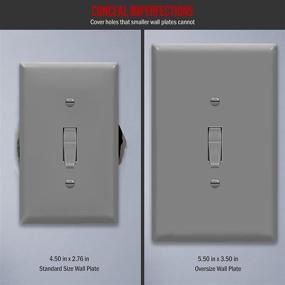 img 3 attached to ENERLITES Jumbo Toggle Switch Wall Plate, Gray, 10-Pack - Unbreakable Polycarbonate, Oversized 1-Gang Switch Cover with Gloss Finish - 8811O-GY-10PCS