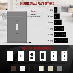 img 2 attached to ENERLITES Jumbo Toggle Switch Wall Plate, Gray, 10-Pack - Unbreakable Polycarbonate, Oversized 1-Gang Switch Cover with Gloss Finish - 8811O-GY-10PCS