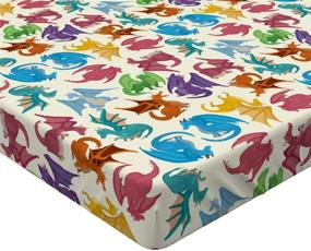 img 2 attached to 🐉 Dragon Fitted Sheet by Ambesonne - Colorful Cartoon Style Design for Twin Size Bed, Soft and Decorative Fabric with All-Round Elastic Pocket - Blue Coral Dragon Print