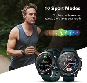 img 3 attached to 📲 Продвинутые санагумны Smart Watch Fitness Tracker: монитор давления крови и сердечного ритма, звонки и погода, водонепроницаемый педометр, монитор сна - зеленые смарт-часы совместимы с iPhone и Android-телефонами