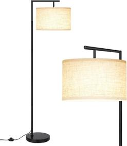 img 4 attached to 💡 Современная настольная лампа с LED-подсветкой, Монтажная классическая напольная лампа с подвесным абажуром, минималистичное светильник для чтения в спальне и гостиной – Черный (включает LED-лампу)