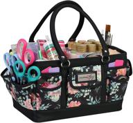 🌸 everything mary black floral deluxe store and tote - ultimate storage solution for sewing, scrapbooking, and crafting - portable organizer for supplies and tools - perfect for home, school, medical, and office logo