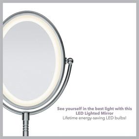 img 3 attached to 💄 Conair Reflections LED Lighted Vanity Makeup Mirror: Double-Sided, 1x/7x Magnification, Polished Chrome Finish - Perfect for Flawless Makeup Application