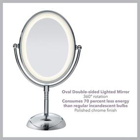 img 2 attached to 💄 Conair Reflections LED Lighted Vanity Makeup Mirror: Double-Sided, 1x/7x Magnification, Polished Chrome Finish - Perfect for Flawless Makeup Application