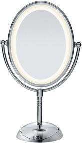 img 4 attached to 💄 Conair Reflections LED Lighted Vanity Makeup Mirror: Double-Sided, 1x/7x Magnification, Polished Chrome Finish - Perfect for Flawless Makeup Application