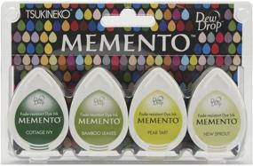 img 4 attached to 🌿 Long-lasting Ink Brilliance: Tsukineko 4-Pack Assortment Memento Dew Drops Fade-Resistant Ink, Greenhouse