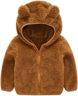 🧥 sportswell unisex baby boy girl hooded zipper fleece coat with bear ear design for autumn/winter outerwear logo