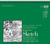 📒 strathmore 400 series recycled sketch pad, 14x17 wire-bound notebook with 100 sheets logo