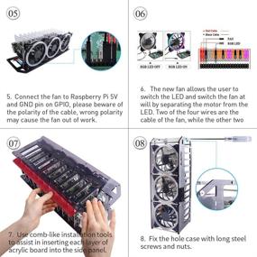 img 1 attached to 🔳 GeeekPi Raspberry Pi Cluster Case Stackable Rack Case with 120mm RGB LED Cooling Fan 5V for Raspberry Pi 4B/3B+/3B/2B/B+ and Jetson Nano (12-Layers)