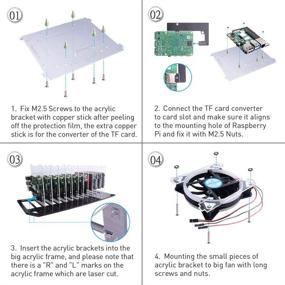 img 2 attached to 🔳 GeeekPi Raspberry Pi Cluster Case Stackable Rack Case with 120mm RGB LED Cooling Fan 5V for Raspberry Pi 4B/3B+/3B/2B/B+ and Jetson Nano (12-Layers)