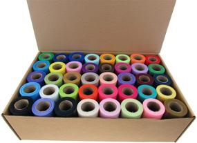 img 4 attached to 🎁 Purchase Bulk 6 Inch X 75 Feet Tulle Rolls: 40 Rolls Assorted Colors (1 Roll per Color)