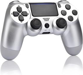 img 2 attached to 🎮 Silver Wireless Controller for PS4 - Remote Joystick for PS4 with Charging Cable and Dual Motors, 2021 New Release