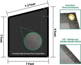 img 1 attached to 🏕️ Боковая тень для автофургона RVINGPRO RV, 9' X 7' черная сетка от солнца для капюшона прицепа для кемпинга, УФ-блокатор солнечных лучей - полный комплект