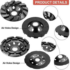 img 1 attached to 💎 Efficient Diamond Cup Grinding Wheel Set - 4-1/2 Inch 644030 Double Row & 4 Inch 12-Segment Turbo Row for Angle Grinder Polishing and Cleaning Stone (Black)