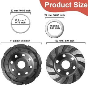 img 3 attached to 💎 Efficient Diamond Cup Grinding Wheel Set - 4-1/2 Inch 644030 Double Row & 4 Inch 12-Segment Turbo Row for Angle Grinder Polishing and Cleaning Stone (Black)