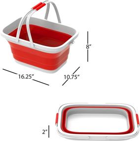 img 3 attached to Red Collapsible Basket by Lavish Home - Space Saving Pop Up Handbasket for Supplies, Dishes, Drinks, and More - Foldable Multiuse Carrying/Storage Bin