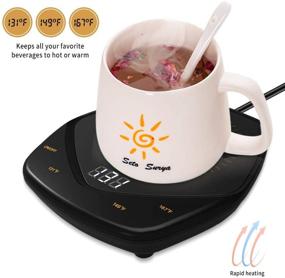 img 3 attached to ☕ 25W Mug Warmer: Quick Heating Coffee Warmer for Office Desk with Temperature Control and Auto Off - Perfect for Cocoa, Tea, Water, Milk and More!