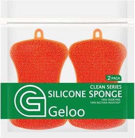 img 2 attached to 🧽 Geloo Larger Size Silicone Sponge: Ultimate Dishwashing and Kitchen Cleaning Solution!