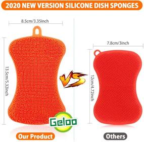 img 3 attached to 🧽 Geloo Larger Size Silicone Sponge: Ultimate Dishwashing and Kitchen Cleaning Solution!