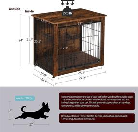 img 3 attached to 🐶 DWANTON Dog Crate Table - Wooden Crate End Table for Dogs, Pet Furniture, Indoor Dog Kennel Side Table, Bed Nightstand
