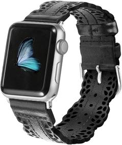 img 3 attached to 👗Шикарные кожаные ремешки для часов Apple с кружевом: Secbolt совместим с iWatch SE 6 5 4 3 2 1 - 38 мм 40 мм 42 мм 44 мм, дышащий ремешок для женщин.