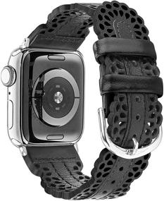 img 4 attached to 👗Шикарные кожаные ремешки для часов Apple с кружевом: Secbolt совместим с iWatch SE 6 5 4 3 2 1 - 38 мм 40 мм 42 мм 44 мм, дышащий ремешок для женщин.