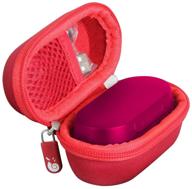 hermitshell travel case for skullcandy sesh true wireless in-ear earbud (red) logo