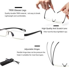 img 2 attached to 👓 Protective EYEURL Reading Glasses: Half Frame Blue Light Blocking Readers for Men and Women, +2.5 Anti Glare/UV/Eye Strain