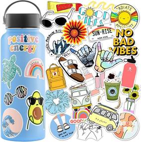 img 4 attached to 🧴 Water Bottle Stickers - Waterproof VSCO Stickers Pack of 35, Hydroflask Stickers Waterproof, Computer and Vinyl Stickers for Teens Aesthetic - Ideal for Water Bottles and Hydro Flask