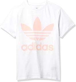 img 2 attached to Stylish and Sporty: Adidas Originals Trefoil White Coral Girls' Clothing and Active Collection