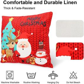 img 2 attached to Christmas Farmhouse Decorations Holiday Cushion Bedding in Decorative Pillows, Inserts & Covers