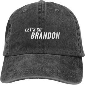 img 1 attached to 🤠 Retro Cowboy Hat for Men and Women - Let's Go Brandon 3D Print, Washable, Adjustable Baseball Cap - Classic Casual Outdoor Fashion