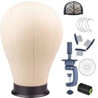 👤 21" koconi mannequin head and stand set for wigs - canvas wig head with cork mannequin head stand - block heads for wig making logo