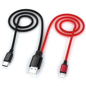 img 4 attached to Power Up with the Multi Charger Cable: 2-in-1 3Ft Universal Phone Charger Cord for Fast Charging - Type C/iPhone Lightning Connector for iPhone/Samsung S8/LG/Pixel/Huawei Android/Tablets