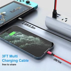 img 1 attached to Power Up with the Multi Charger Cable: 2-in-1 3Ft Universal Phone Charger Cord for Fast Charging - Type C/iPhone Lightning Connector for iPhone/Samsung S8/LG/Pixel/Huawei Android/Tablets