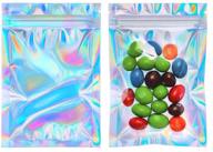 🌈 cherodada 100 pcs smell proof holographic ziplock bags for safe food storage & party favors (3x4 inch) logo