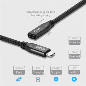 img 3 attached to RIITOP Кабель USB-C Extension Короткий (2FT) для Nintendo Switch, MacBook Pro, Dell XPS - Thunderbolt 3 совместимый