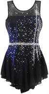 👗 girls ballroom competition dance leotards: black spandex sleeveless ice skating dress логотип