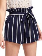 🩳 sweatyrocks women's striped summer beach shorts: comfy casualwear with elastic waist logo