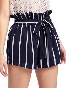 img 4 attached to 🩳 SweatyRocks Women's Striped Summer Beach Shorts: Comfy Casualwear with Elastic Waist