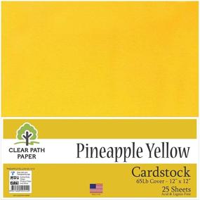 img 3 attached to 🍍 Vibrant Pineapple Yellow Cardstock - 12 x 12 inch - Heavyweight 65Lb Cover - Pack of 25 Sheets - Clear Path Paper