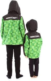 img 2 attached to 🧥 Premium Minecraft Boys Jacket: Waterproof Hoodie Creeper Fleece Lined Raincoat for Ultimate Protection