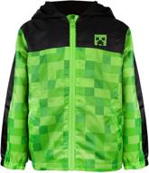 🧥 premium minecraft boys jacket: waterproof hoodie creeper fleece lined raincoat for ultimate protection logo