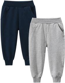 img 4 attached to Active Toddler Girls' Jogger Sweatpants - 2 Pack Fleece Clothing for Movement