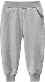img 3 attached to Active Toddler Girls' Jogger Sweatpants - 2 Pack Fleece Clothing for Movement